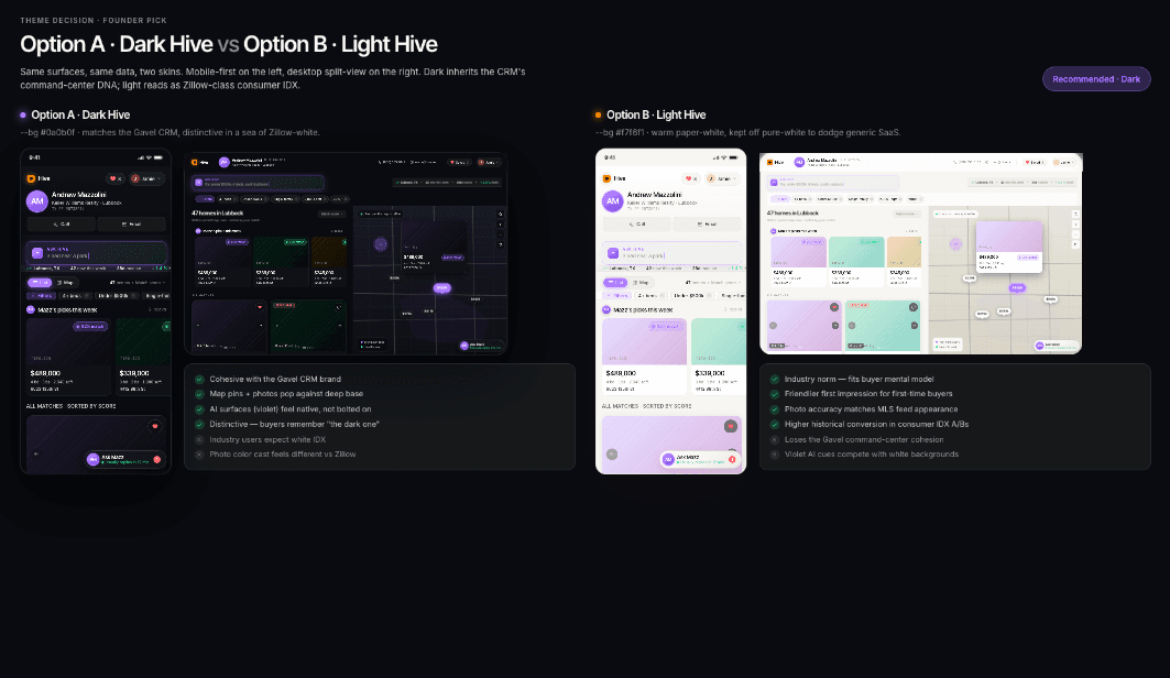 The consumer IDX home search in the Dark Hive theme